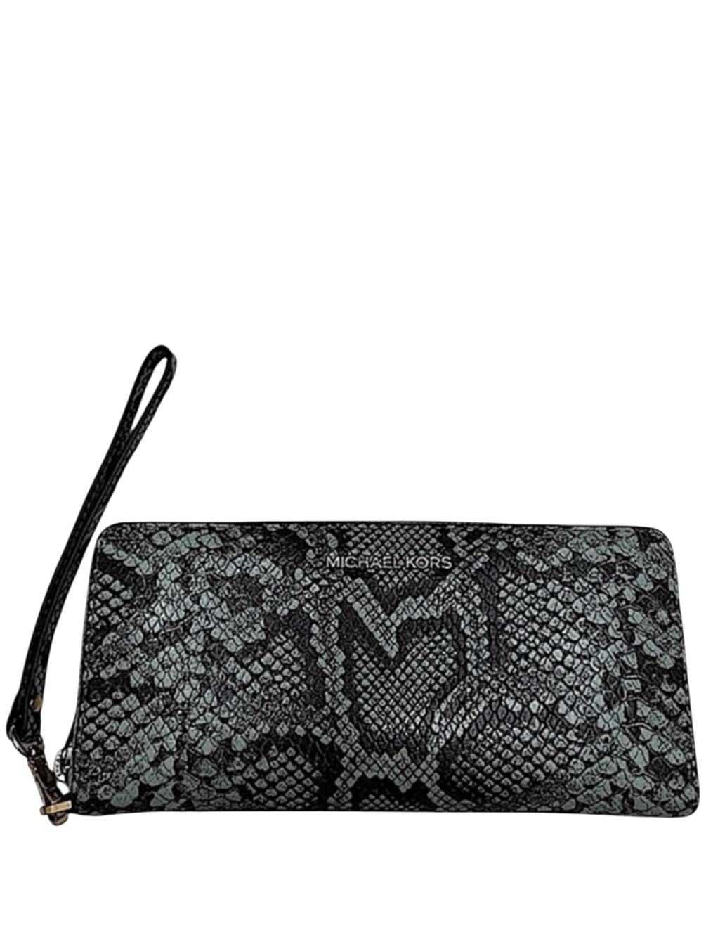 Michael Kors - Green Python Embossed Leather Jet Set Continental Long Zip Wallet